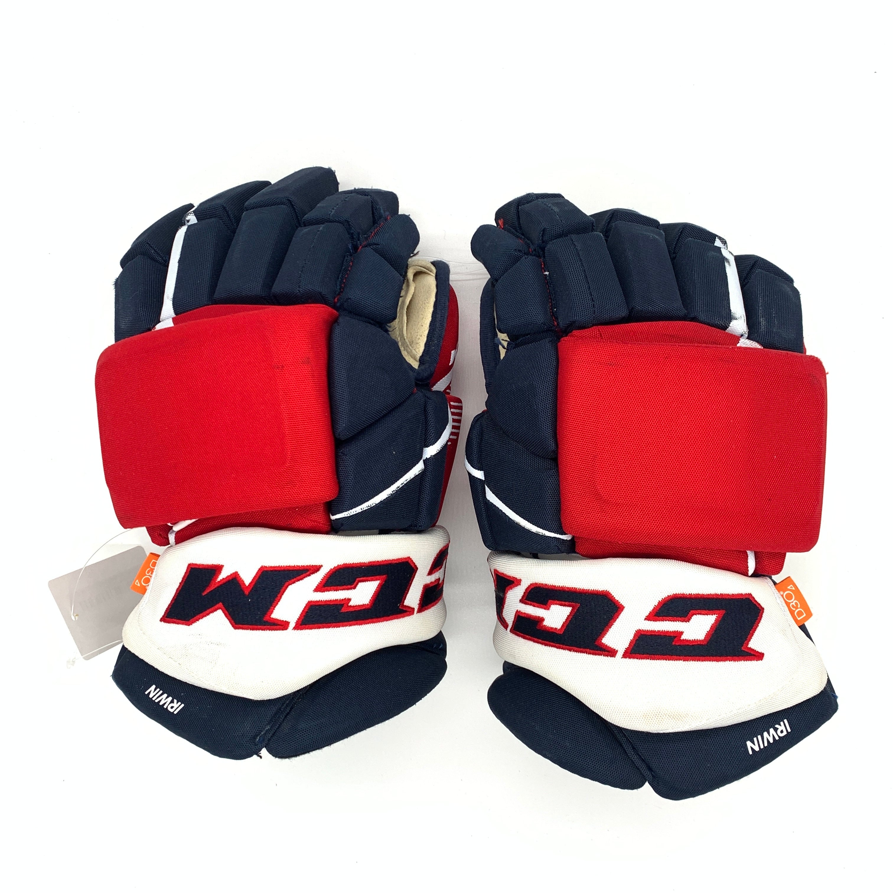 CCM HGJS - Gant d'occasion NHL Pro Stock - Capitals de Washington - Matt Irwin (bleu marine/rouge/blanc)